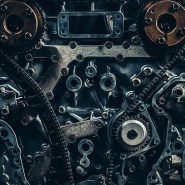 V8 car engine close-up