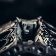 V8 car engine close-up